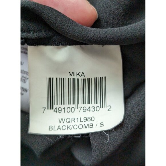 BCBGMaxazria Mika Black Green Asymmetric Tiered Racerback Tank - Picture 8 of 9